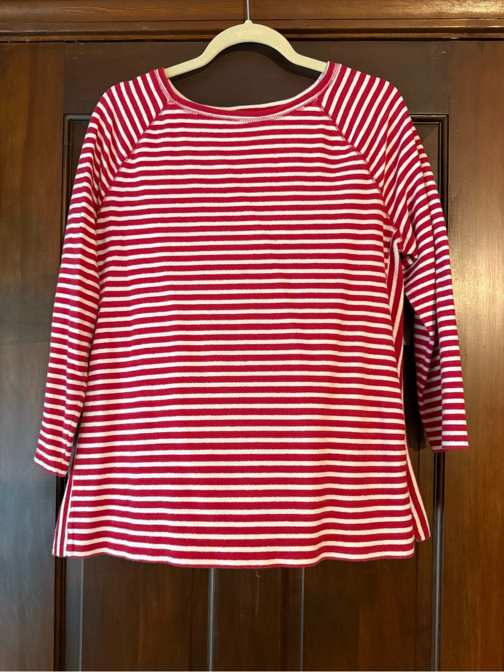 Talbots Red and White Striped Long-Sleeve Tee
